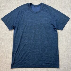 Lululemon Navy Blue Metal Vent Short Sleeve Shirt Men's Size Medium EUC
